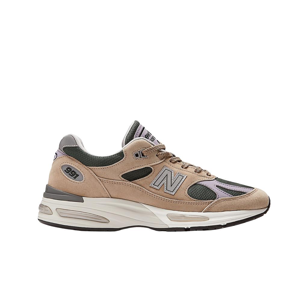 New Balance 991v2 Made In England Essentially Offbeat Pack - Cement Unisex Sneakers Tan Douglas-Fir Lavender-Grey U991DL2