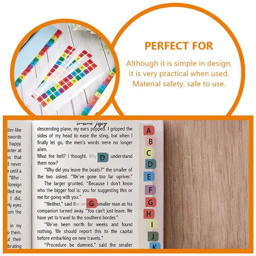 Small Strips Alphabet Page Markers Waterproof Page Marker Sticky Flags Books
