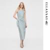 ELLASSAY 2025 Early Spring Shirred Striped Mid-length Dress