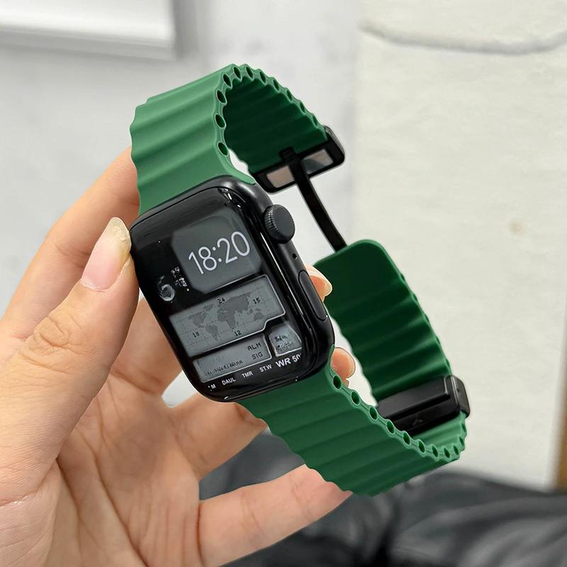 Ocean-Armband für Apple Watch 10 9 8 7 Ultra-Armband 46mm 45mm 49mm 44mm 41/42mm Silikon Magnetisches Sportarmband iWatch Series se 6