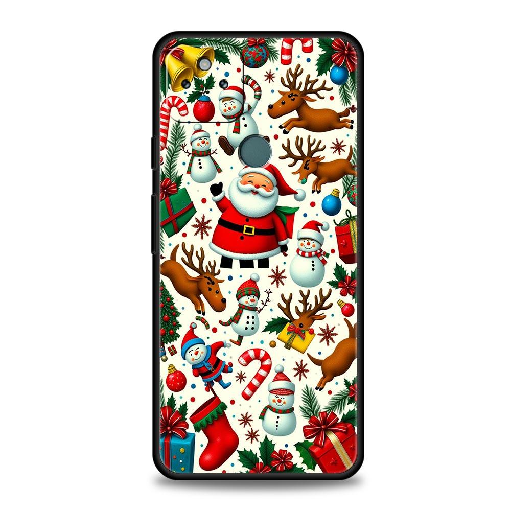 Merry Christmas Phone Case Cover for Google Pixel 10 9 8 7 6 9A 8A 7A 6A Pro Shockproof Soft TPU 9 Pro XL Shell Capas Fundas Bag