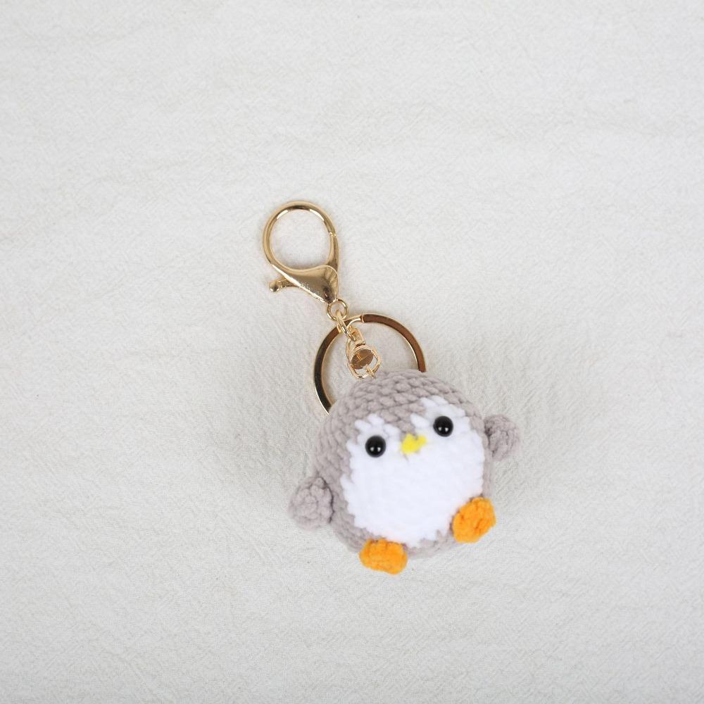 Handmade Penguin Doll Keychain Soft Wool Knitted Pendant Jewelry Gift Crochet Keychain  Bag Charm