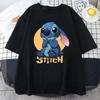 Lilo Stitch Print Women Casual T-Shirt Women Men Summer T Shirts Girl Boy Casual Fashion Clothes Top Tee Female Clothing