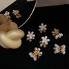 10pcs Sweet Pearls Flower Hairpin Resin Women Side Clip Mini Hair Claw  Hair Braid Clip