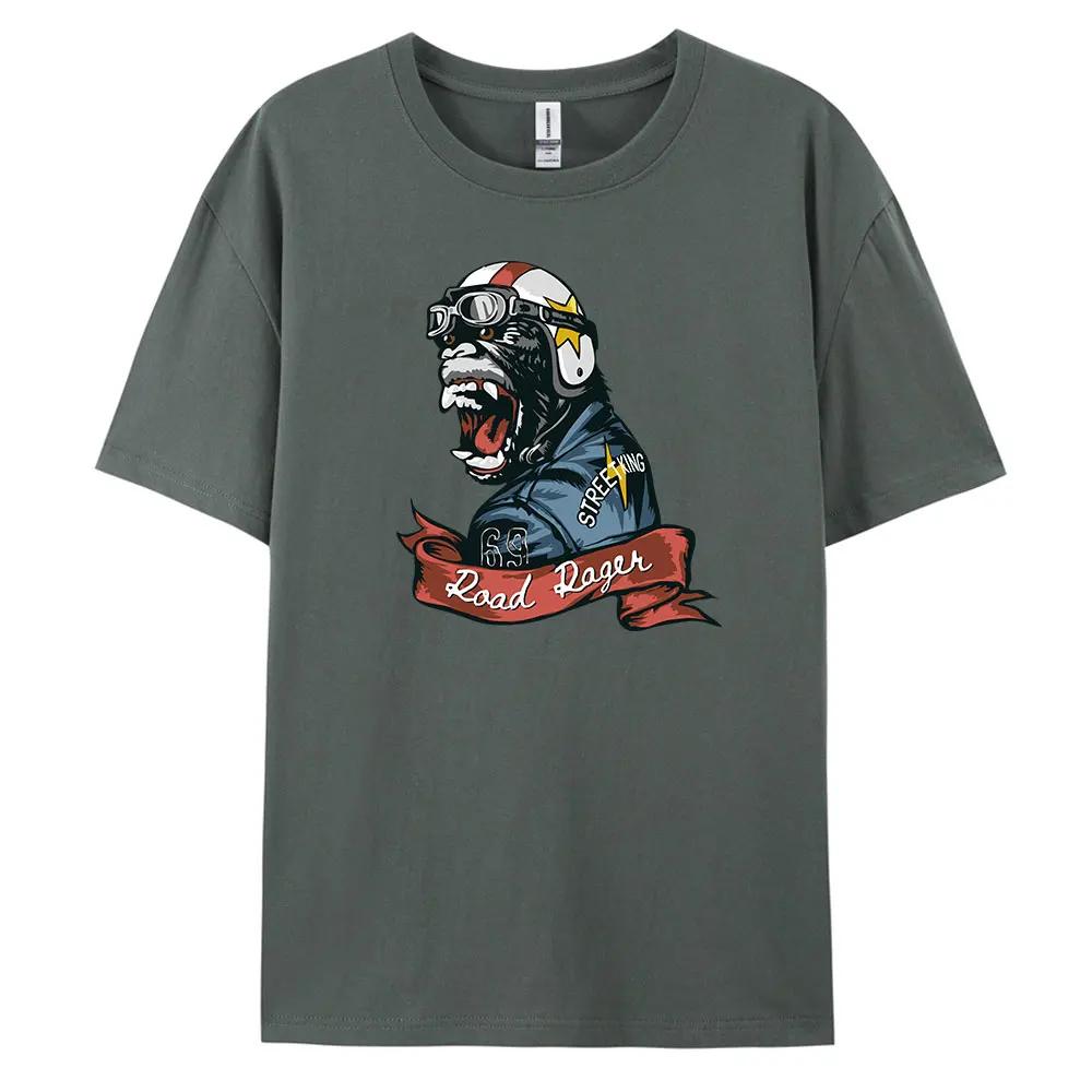 Orangutan Men's Casual Short-sleeved T-shirt with 100% Cotton Fashion print Tees oversize