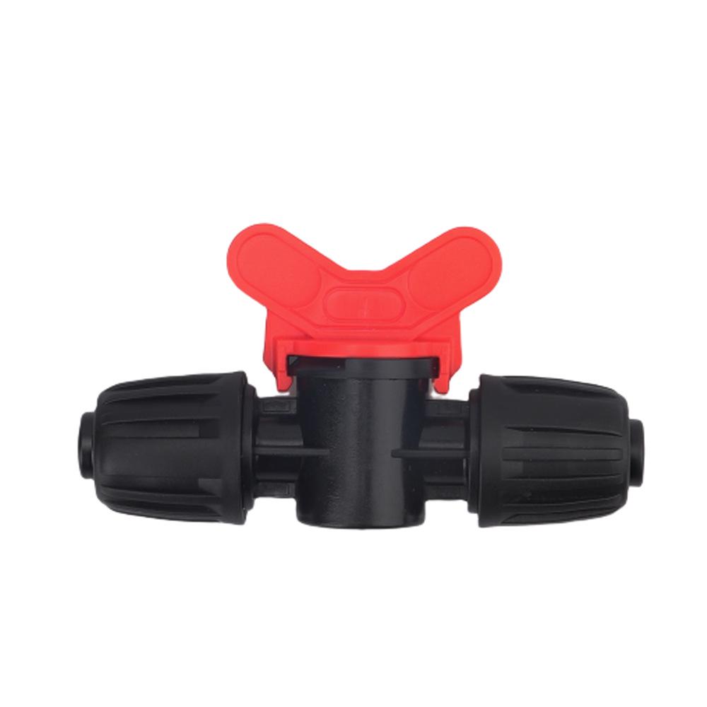 16PE Rör Bevattningskopplingar: Trevägs, Låsbar Reducerare, Sexvägs Trädgårdsdroppkoppling