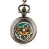 Bronze Vintage Steampunk Cat Locket Necklace Pocket Watch Pendant Gift