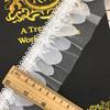 Women's 2-Layer Chiffon Tulle Ruffle Lace Trim 3D Mesh Embroidered Ribbon Skirt Dress Rhinestone 6 cm Width for Curtains