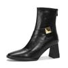 H9537-2 Short Boots Women's New Autumn and Winter Martin Boots Thick Heel Rear Zipper Thin Fashion Single Boots