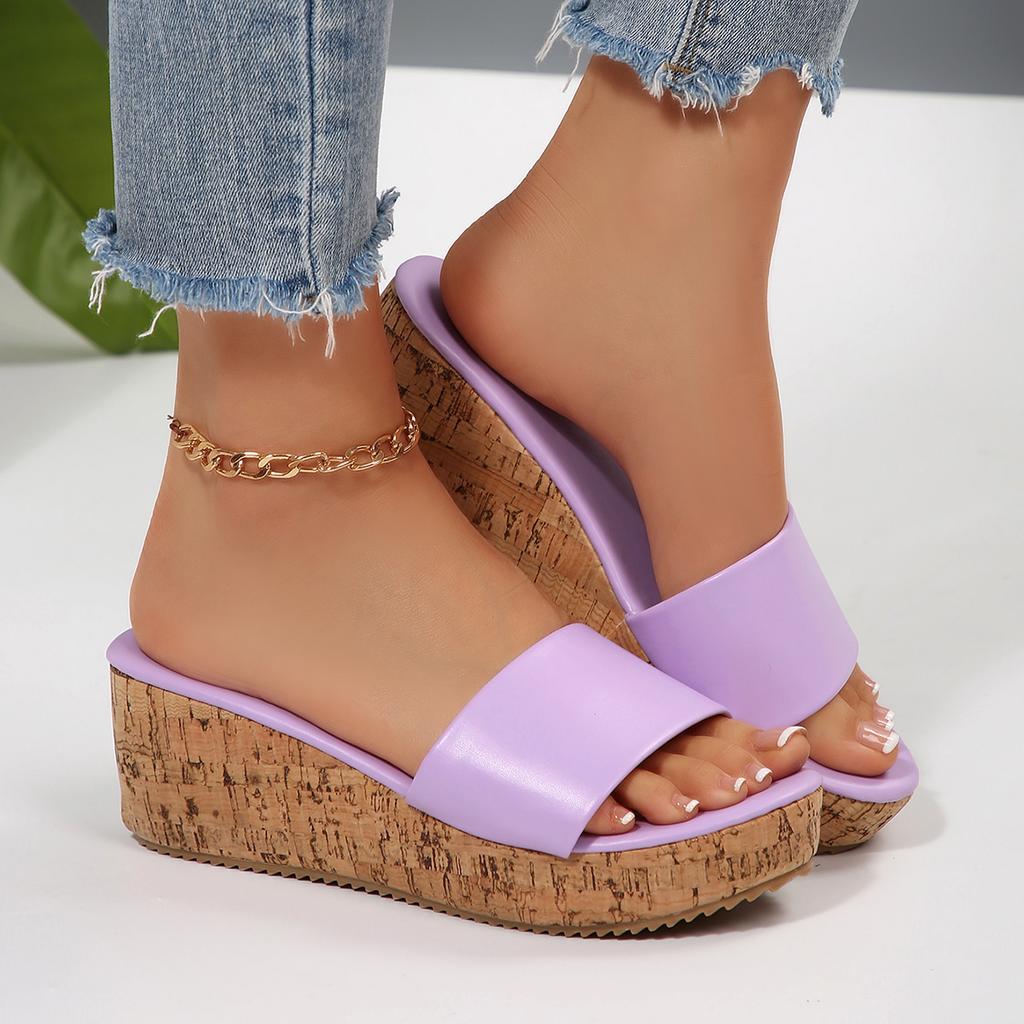 Fashion New Summer Woman Casual Platform Wedges Heels Slippers Fashion Open Toe Roman Women's Sandals Shoes Slides Mules
