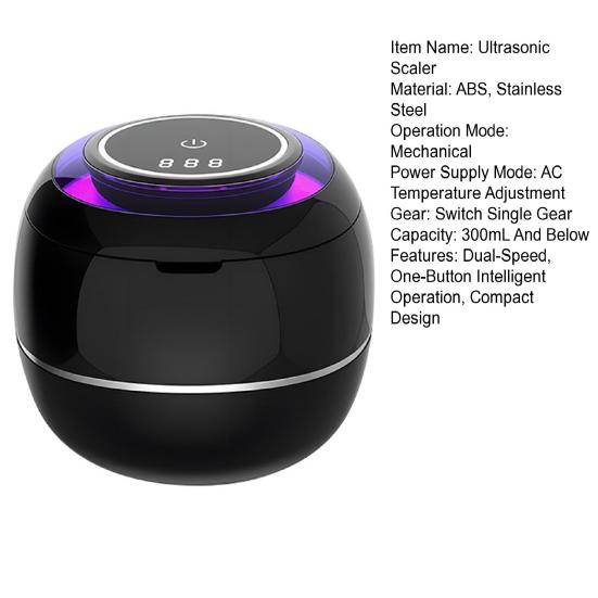 Ultrasonic Scaler Efficient Ultrasonic Cleaning Technology Dual-Speed 5/10 Min Cleaning LED Display One-Button Operation Oral Hygienic Cleaner