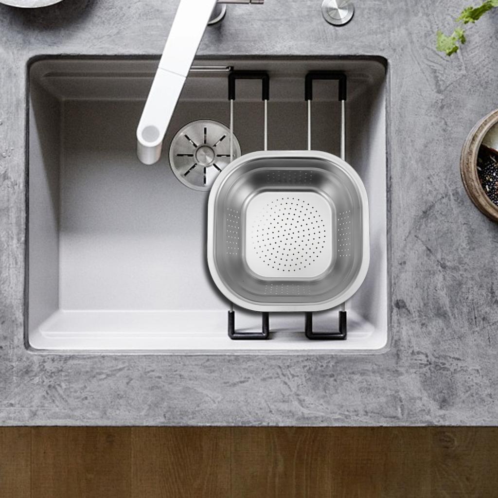 Heavy Duty Stainless Steel Colander Large Basin for Washing Vegetables Fruits Draining Food Kitchen Tool Metal Washing Basin
