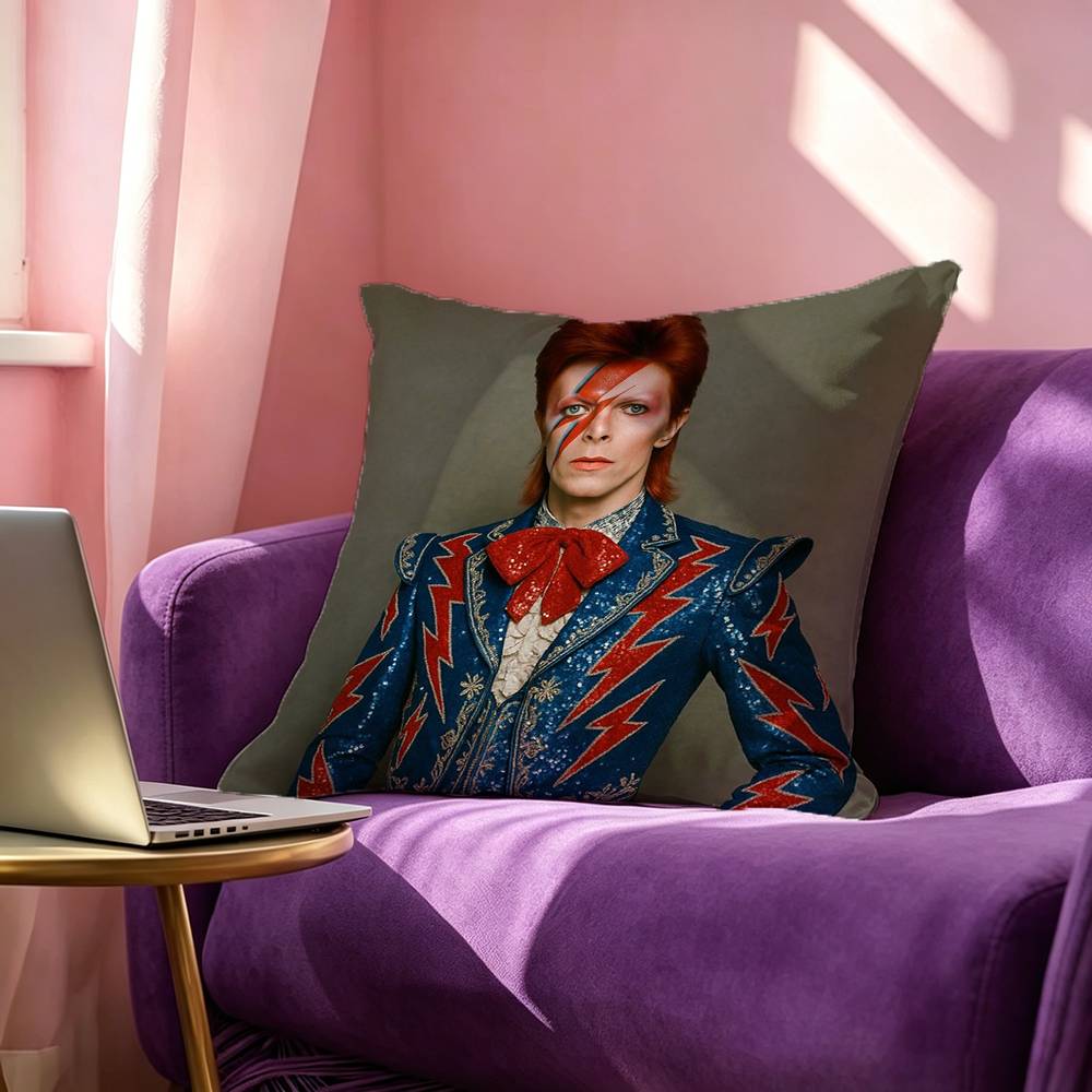 Star DDavid BBowie Square DoubleSided printed Pillow Case Bedroom Bedside Pillow Sofa Cushion Cover
