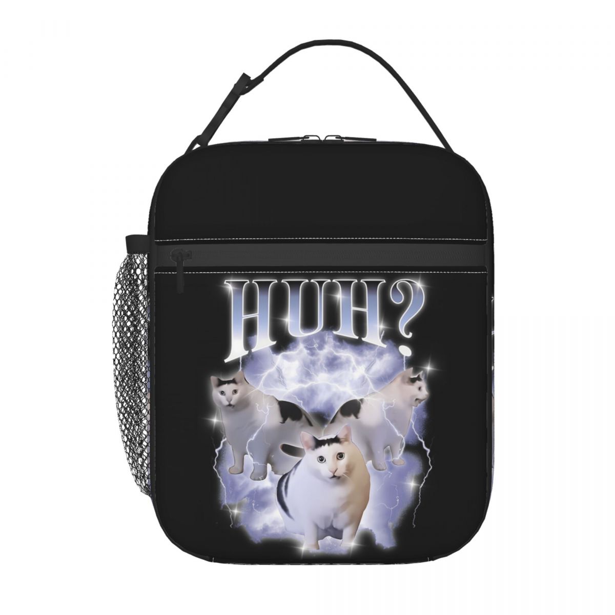 Huh Cat Chonky Ben Meme Bootleg Rap 90S Vintage Graphic Insulated Lunch Bag for Women Children Food Boxes Thermal Lunch Box Tote One Size