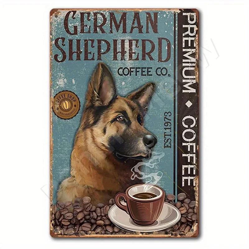 Dachshund Metal Tin Sign, Doberman Dog, Retro Art, Yorkie, Funny Pet Poster, Cafe, Kitchen, Home, Wall Decoration, Plaque Gif