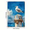 Seagull Metal Art Coastal Wall Decor with Rope