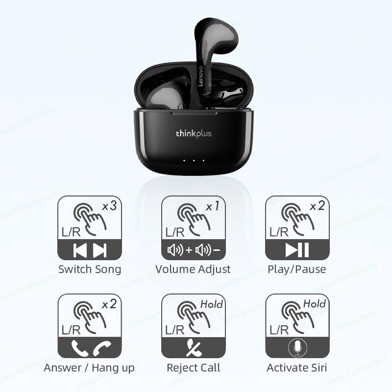 Lenovo LP40 II Bluetooth Earphones Wireless Headset Noise Reduction Headphones 230mAh HiFi Stereo Sports Earbuds With Mic