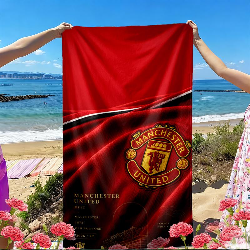 Football team Print Beach Towel, Versatile Lightweight Absorbent Beach Towel for Pool Surf Yoga Bathroom, Perfect Birthday Holiday Gift