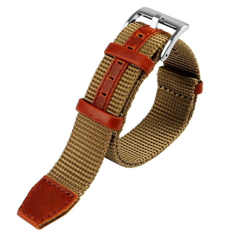 High Quality Nylon 20mm 22mm Watchband Seatbelt Khaki Military Sport Canvas Wrist Band Bracelet for Hamilton /Rolex Watch Strap
