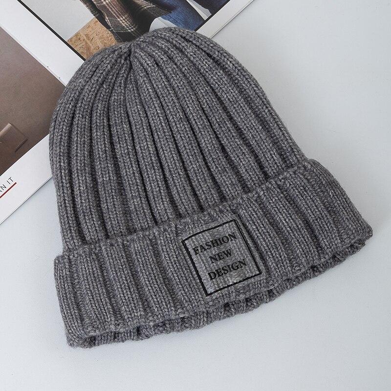 Nuevos sombreros de invierno para mujer, gorro cálido Kpop Steeetwear, gorro para mujer, etiqueta transparente informal, sombreros tejidos de invierno