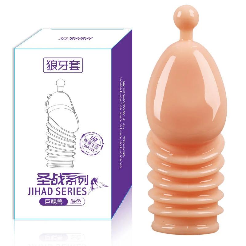 Lengthen Reusable Enlargement Condoms Extend G point Ring Male Penis Extension Sleeves Sex Toys for Man Adults Intimate Goods
