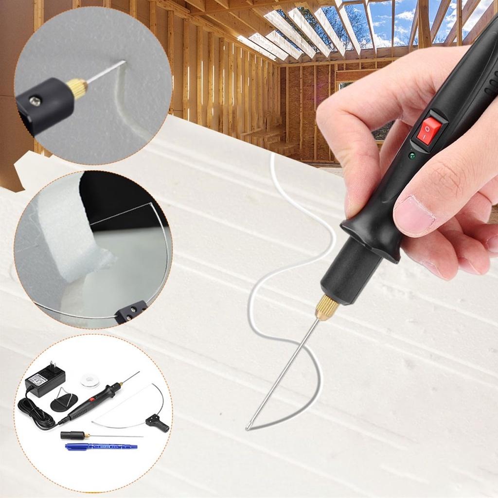 3 In 1 18W Alloy Portable Foam Cutting Knife Tool Hot Heating Electric Styrofoam Cutter Cutting Machine Pen Tool Set