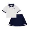 Ensembles Jupe Deux Pièces pour Enfants Col Polo Fin Court 2SG21252-WT
