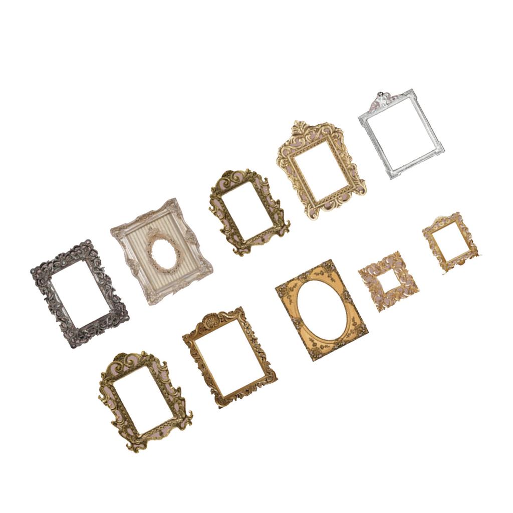 20 Pieces Decoration Stickers Retro Mirror Frame PET Decals for Handcrafts Scrapbooking Photo Album