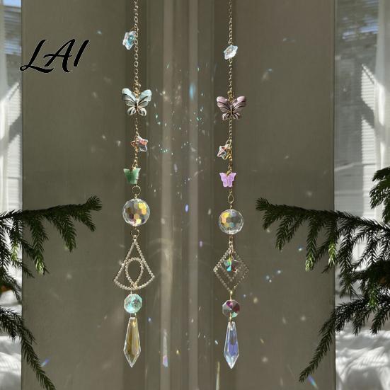 Crystal Wind Chime Butterfly Suncatcher Chime Rainbow Maker Prism Hanging Ornament Sophisticated Courtyard Ornament Indoor Outdoor Pendant for Home,
