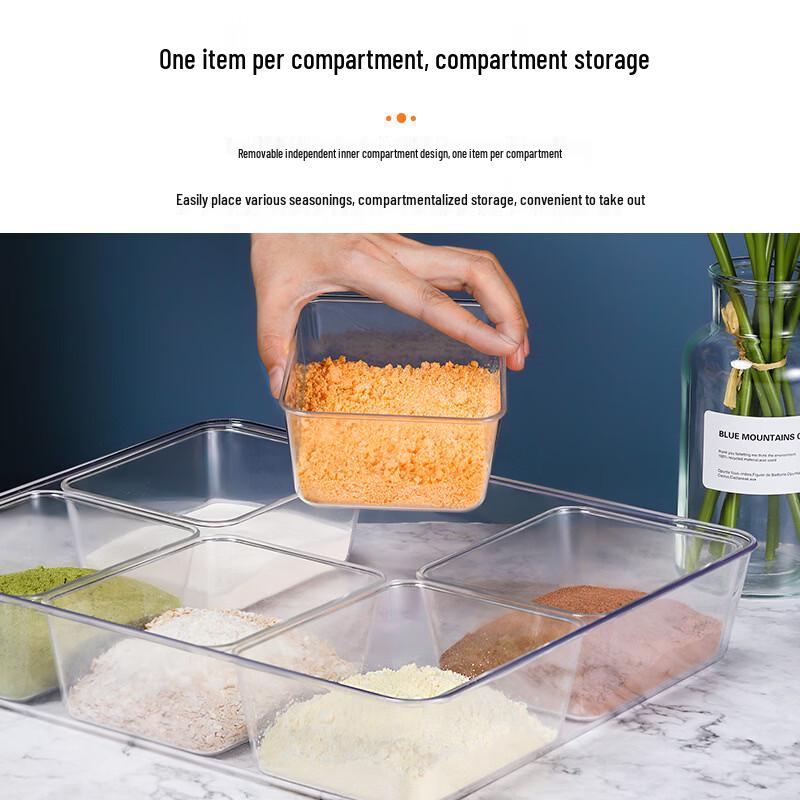 Six-Compartment Seasoning Storage Box