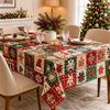 Christmas Checkered Print Tablecloth Waterproof Stain-Resistant Oil-Resistant for Dining Tables