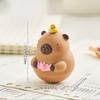 Cute Resin Capybara Ornament Hard Resin Animal Figurine Capybara Toy for Desk or Bookshelves Decoration