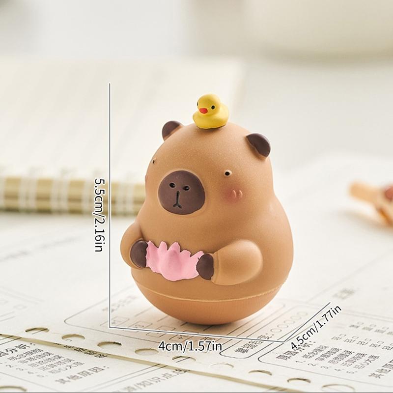 Cute Resin Capybara Ornament Hard Resin Animal Figurine Capybara Toy for Desk or Bookshelves Decoration