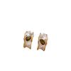 Rhinestone Tiger Eye Zircon Stud Earrings - Starry Brown Light Luxury High-End Design