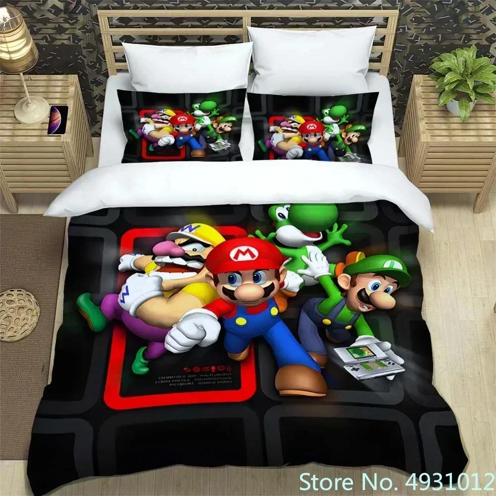 

Anime Jumpman Super Mario Children Bedding Set Pillowcase Bedclothes Cartoon 3D Printed Kids Adult Boys Quilt Duvet Cover Gift AU King(245*210cm)3pcs