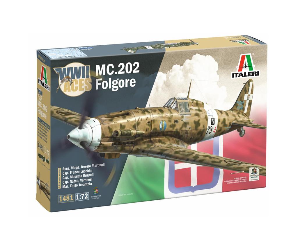 Italeri 1/72 WWII Italian Macchi MC.202 Folgore Ace Plastic Model Kit IT1481 (Airplane)