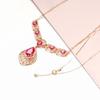 Purple Gold Water Drop Redstone Necklace Rose Gold Plated Luxury Classic Fashion Women'S Collarbone Chain