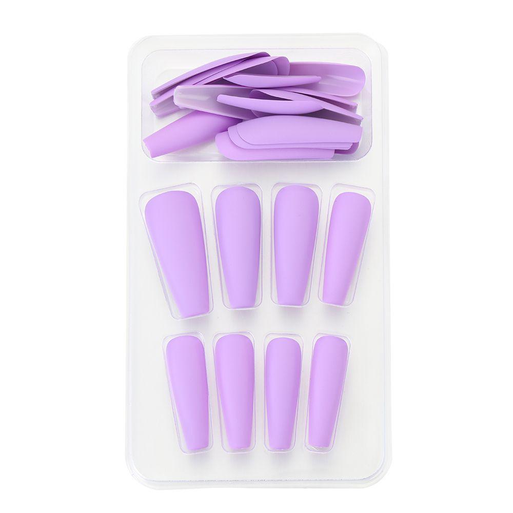 24Pcs/Set Matte Manicure Full Cover Nail Tips Ballerina Nail Coffin Fake Nail False Nails