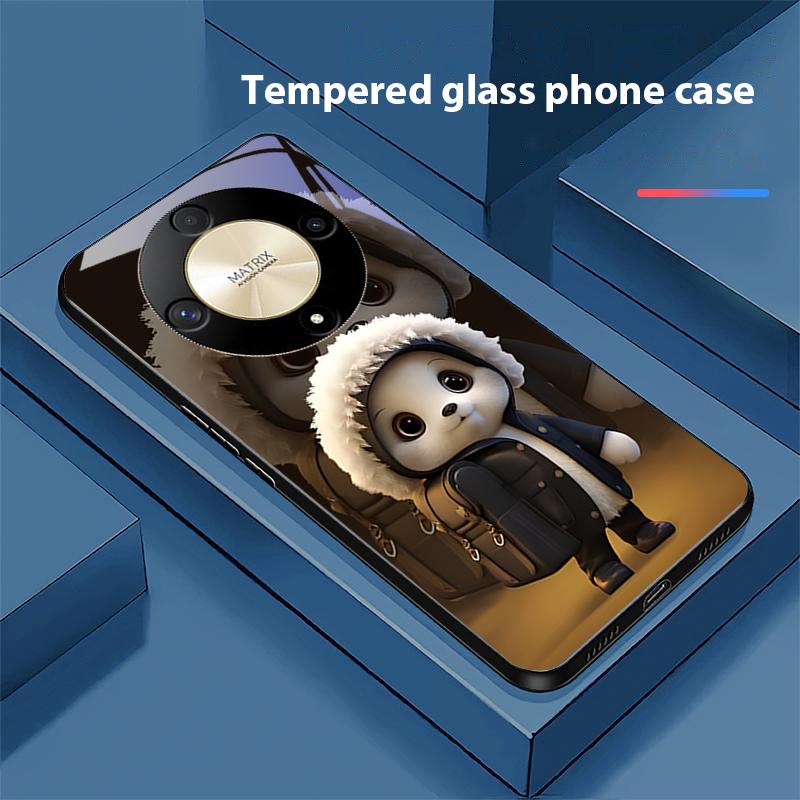 Cute Little Panda For Honor Magic 6 50 70 90 Lite X7b 200 Pro Nova 10 Nova 5T X6 P30 Pura 70 Ultra Tempered Glass Phone Case