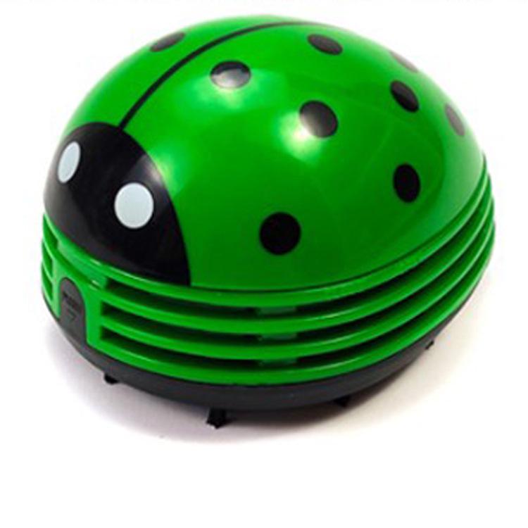 

Beetle Mini Desktop Vacuum: Handheld Portable Ladybug Cleaner for Paper Shavings зелёный