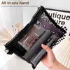 Nylon Schwarz Netz Waschbeutel Tragbare Aufbewahrungstasche Lippenstift Make-up Organizer Einfache Reise-Make-up-Tasche