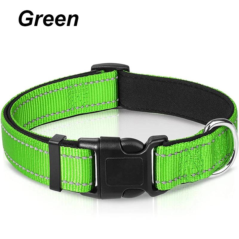 Reflective Dog Collar Sturdy Adjustable Pets Collar For Medium Large Dogs Soft Neoprene Padded Nylon for Medium Large Dogs