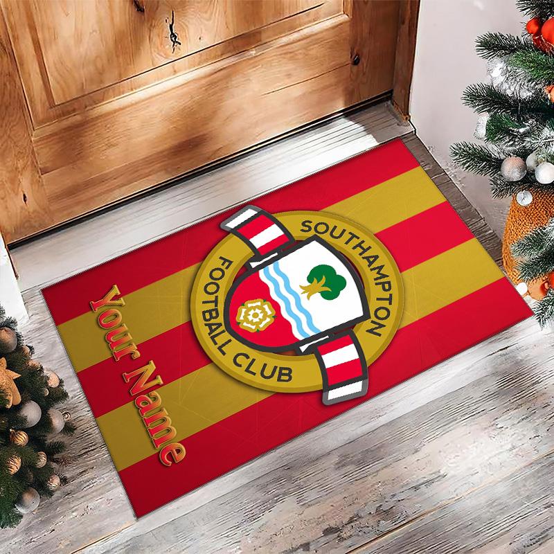 Southampton FC Printed Crystal Velvet Rug Non‑Slip Crystal Velvet Carpet For Sofa Bedroom Indoor Home Decoration