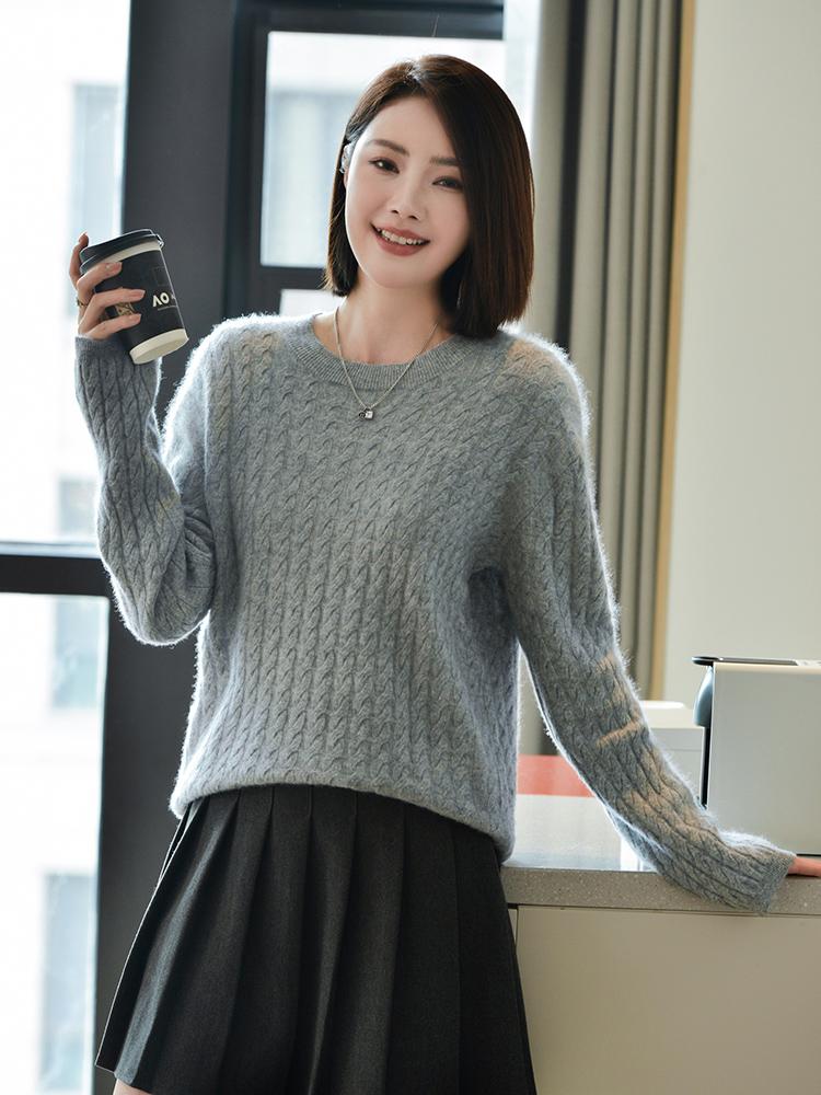 Women's Cashmere Sweater Qinghe Cashmere 30% Cashmere 70% Wool Autumn and Winter Cashmere Pullover Soft and Warm