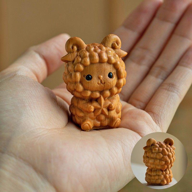 

Twelve Zodiac Cliff Cypress Wood Carving Keyring & Bag Pendant Gift