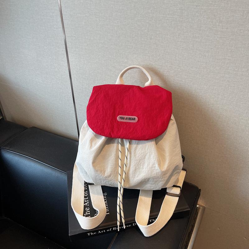 Korean Design Pocket Ladies Casual Simple Large Capacity Joker Backpack Trend Nylon Cloth Bag Backpack.