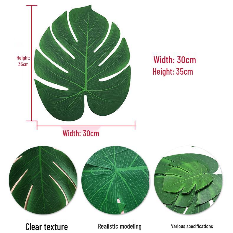 Hawaiian Party Tablecloth & Tropical Jungle Leaves Decorations