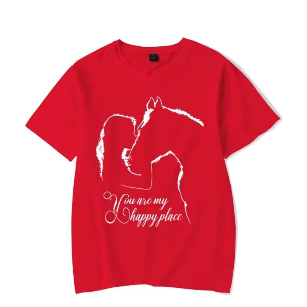 Men T-shirt You Are My Happy Place Kawaii T Shirt Men Women Tshirt Girls Horse Graphic Male Classic T Shirts Camisetas Masculino