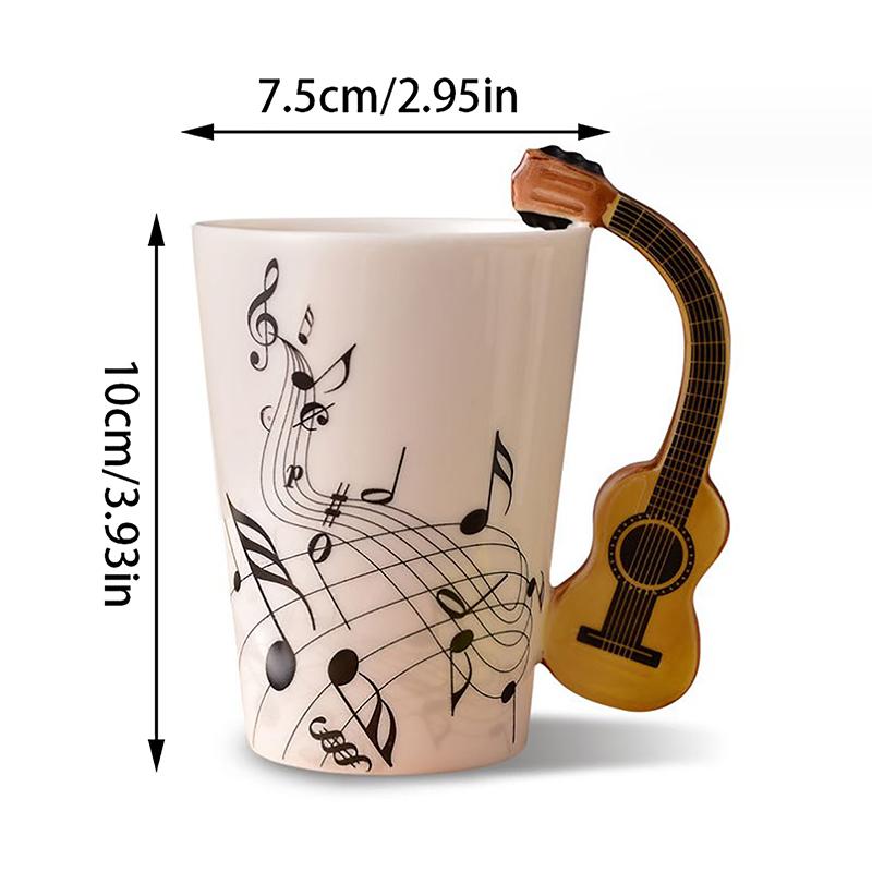240ml Creative Music Ceramic Mug Guitar Violin Style Cute Coffee Tea Milk Stave Mugs And Cups with Handle Novelty Gifts