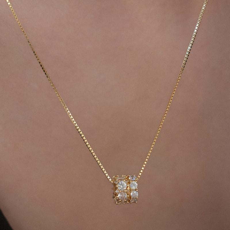 TATIANA (925 Silver) Shiny BL Ring Necklace NZ2470